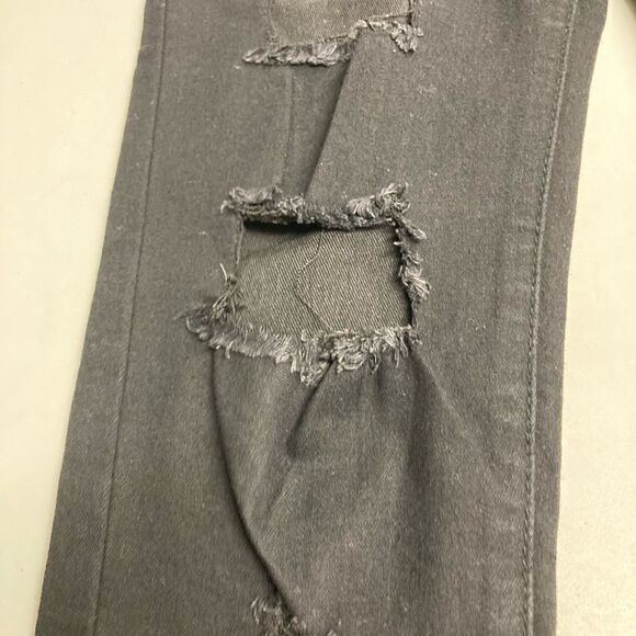 ZU:M  Denim Collection, Women’s (JR’s)Distressed with holes jeans,Black, Size 5, - Picture 3 of 10